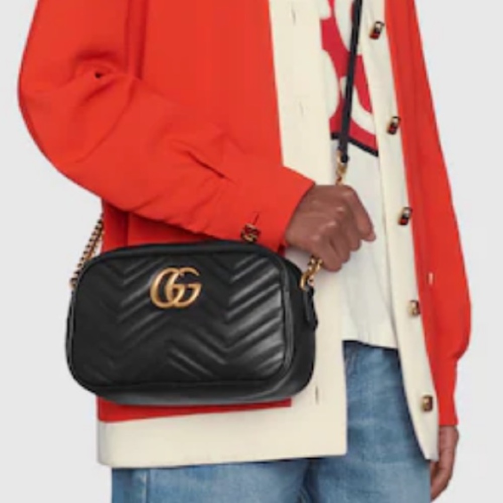Gucci Black Crossbody Bag with Gold Logo